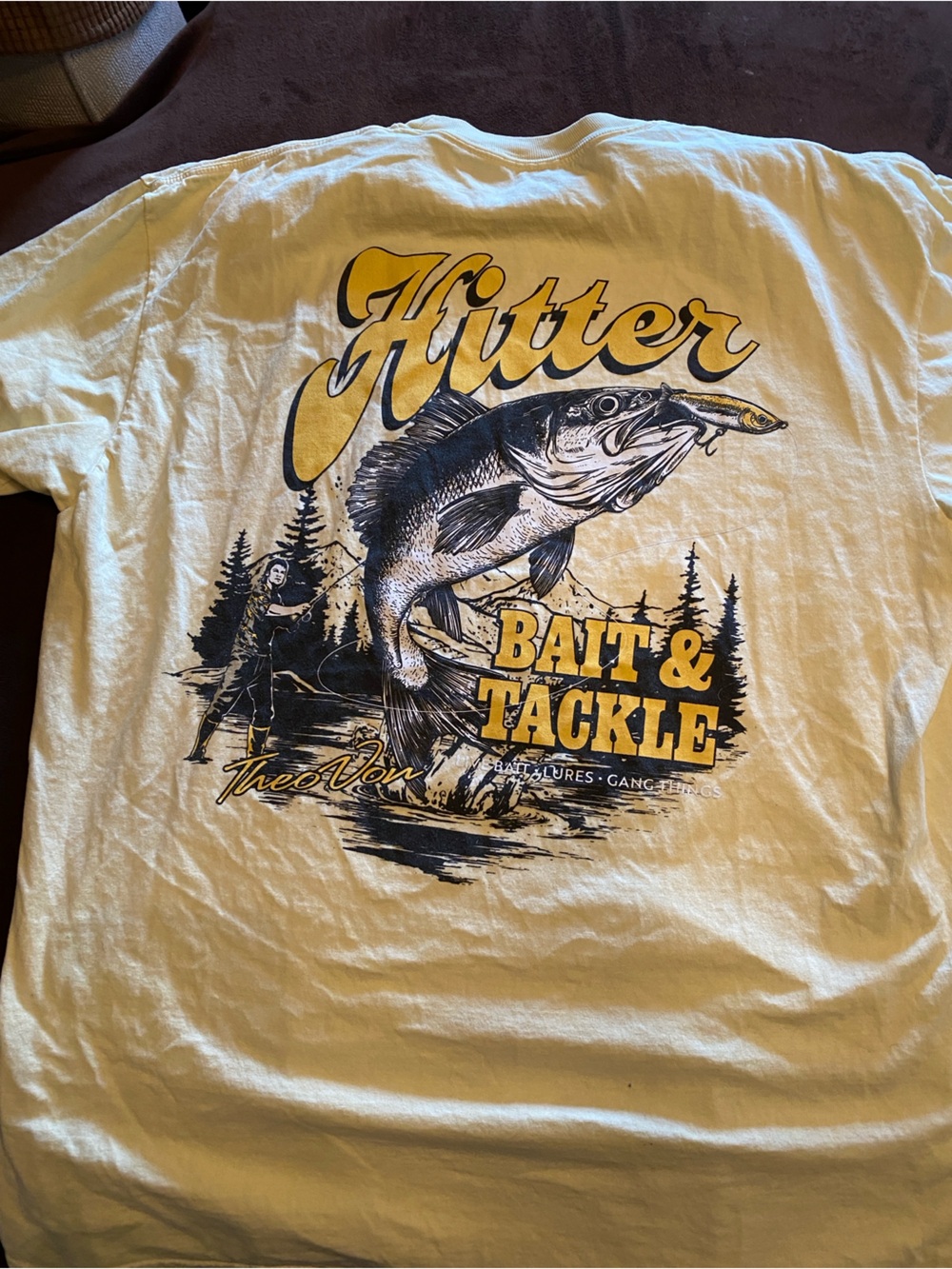 Hitter Bait & Tackle Fishing Graphic Tee - Yellow and Black